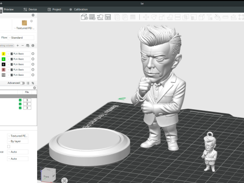 David Bowie 5 Chibi Fan Art Versions Figure Keychain Model Cetak 3D