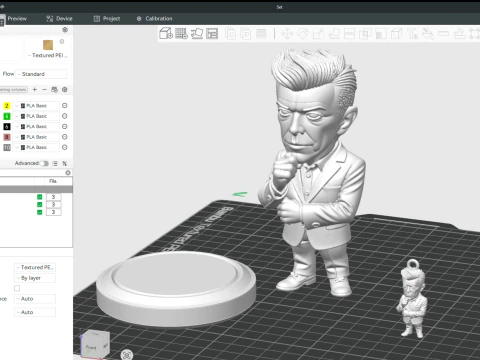 David Bowie 5 Chibi Fan Art Versions Figure Keychain 3D Print Model