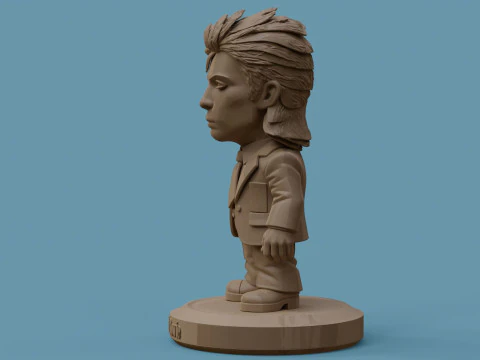 David Bowie 5 Chibi Fan Art Versions Figure Keychain 3D Print Model