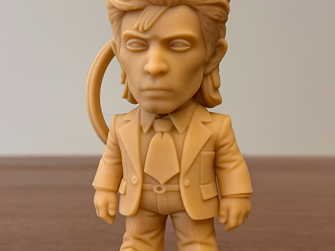 David Bowie 5 Chibi Fan Art Versions Figure Keychain Model Cetak 3D