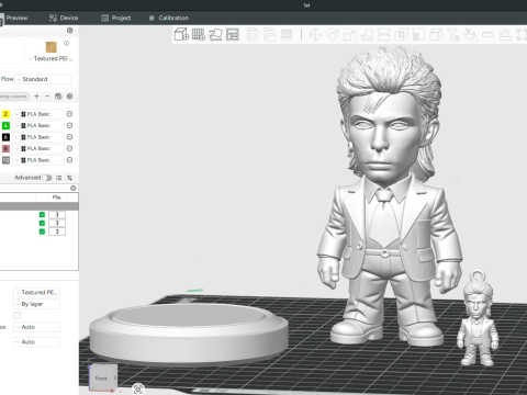 David Bowie 5 Chibi Fan Art Versions Figure Keychain Model Cetak 3D