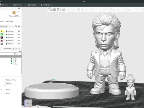 David Bowie 5 Chibi Fan Art Versions Figure Keychain 3D Print Model