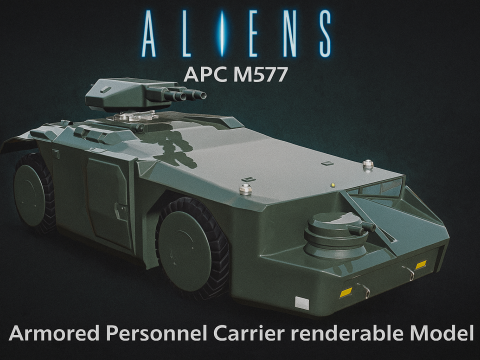 Aliens APC M577 Armored Personnel Carrier renderable Model 3D