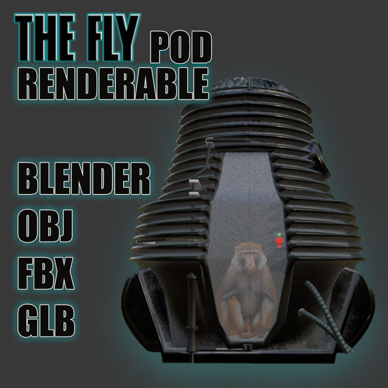 The Fly Teleportation pod Renderable 3D मॉडल .c4d .max .obj .3ds .fbx .stl .blend