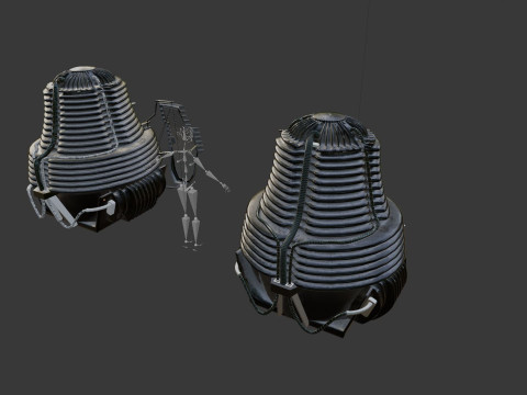 The Fly Teleportation pod Renderable 3D मॉडल