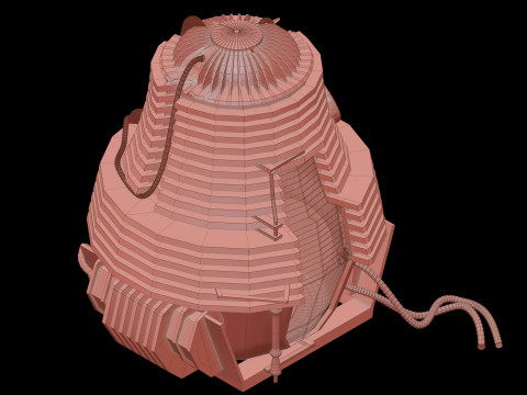 The Fly Teleportation pod Renderable 3D मॉडल