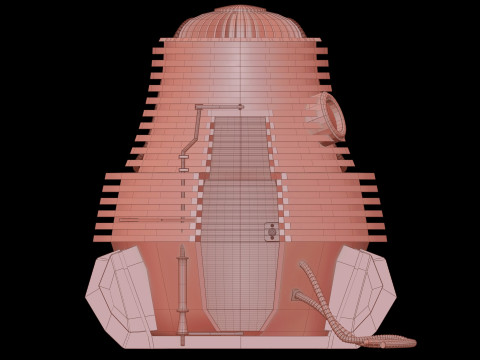 The Fly Teleportation pod Renderable 3D मॉडल
