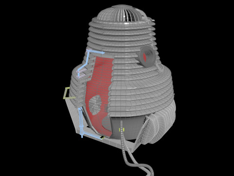 The Fly Teleportation pod Renderable 3D मॉडल
