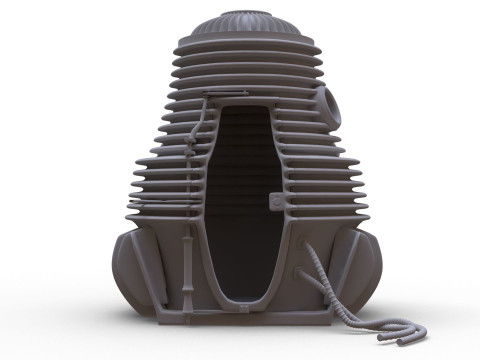 The Fly Teleportation pod Renderable 3D मॉडल