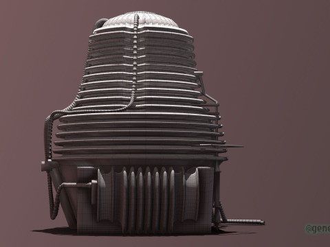 The Fly Teleportation pod Renderable 3D मॉडल