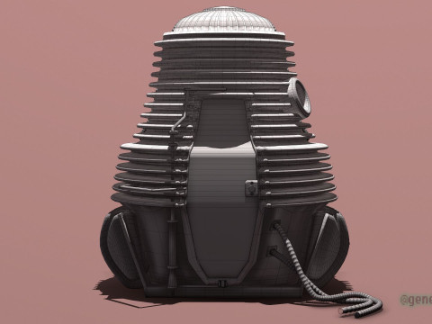 The Fly Teleportation pod Renderable 3D मॉडल