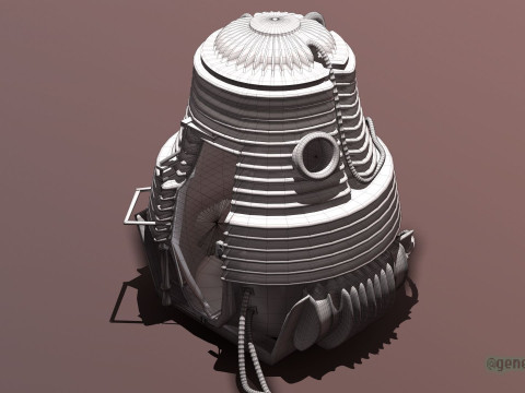 The Fly Teleportation pod Renderable 3D मॉडल