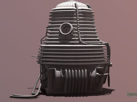 The Fly Teleportation pod Renderable 3D मॉडल