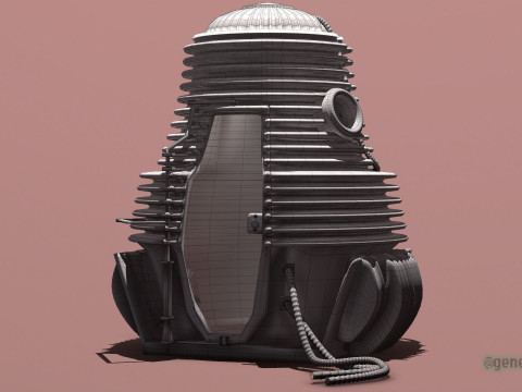 The Fly Teleportation pod Renderable 3D मॉडल