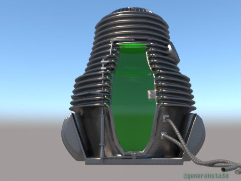 The Fly Teleportation pod Renderable 3D मॉडल