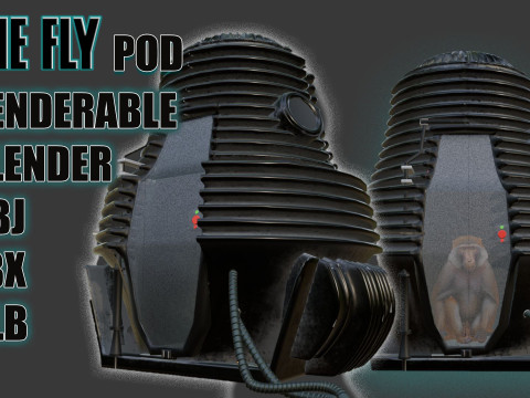 The Fly Teleportation pod Renderable 3D मॉडल