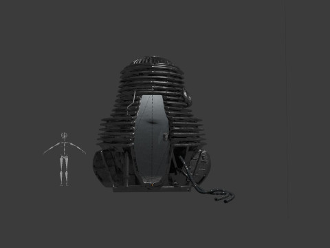 The Fly Teleportation pod Renderable 3D मॉडल