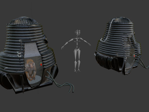 The Fly Teleportation pod Renderable 3D मॉडल