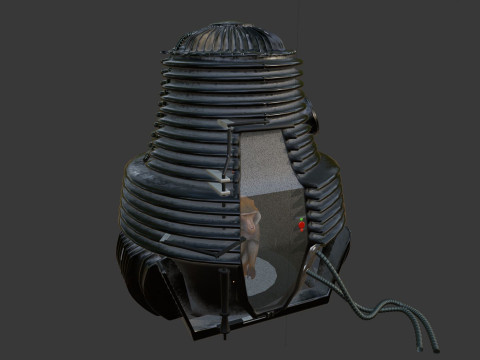 The Fly Teleportation pod Renderable 3D मॉडल