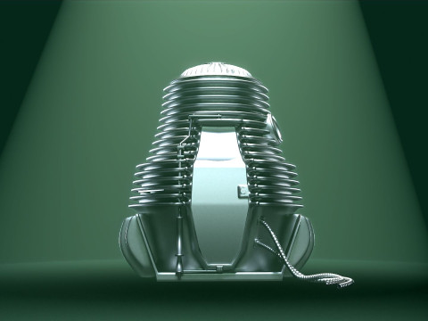 The Fly Teleportation pod Renderable 3D मॉडल