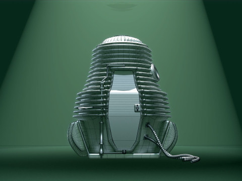 The Fly Teleportation pod Renderable 3D मॉडल