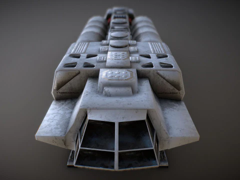 Visitors starships pack transport shuttle tanker and skyfighter Low-poly 3D Model