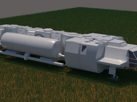 Visitors starships pack transport shuttle tanker and skyfighter Low-poly 3D Модель