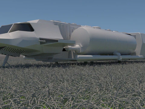 Visitors starships pack transport shuttle tanker and skyfighter Low-poly 3D Model