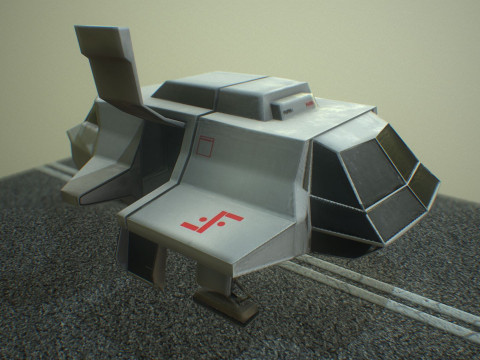 Visitors starships pack transport shuttle tanker and skyfighter Low-poly 3D Модель