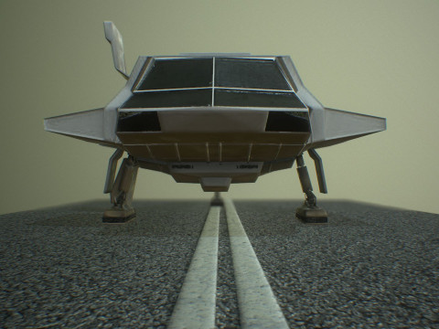 Visitors starships pack transport shuttle tanker and skyfighter Low-poly 3D Модель