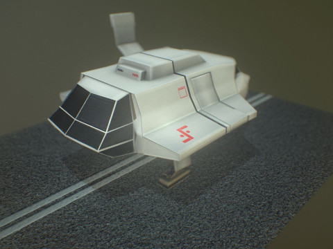 Visitors starships pack transport shuttle tanker and skyfighter Low-poly 3D Модель