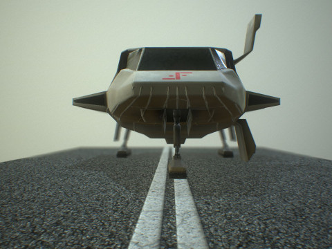Visitors starships pack transport shuttle tanker and skyfighter Low-poly 3D Модель
