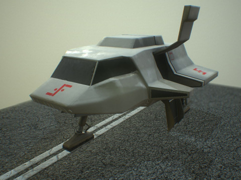 Visitors starships pack transport shuttle tanker and skyfighter Low-poly 3D Модель