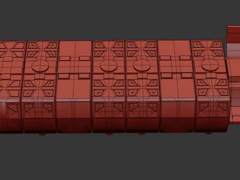 Visitors starships pack transport shuttle tanker and skyfighter Low-poly 3D Model
