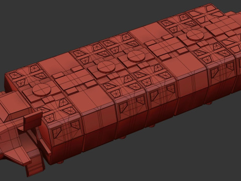 Visitors starships pack transport shuttle tanker and skyfighter Low-poly 3D Модель