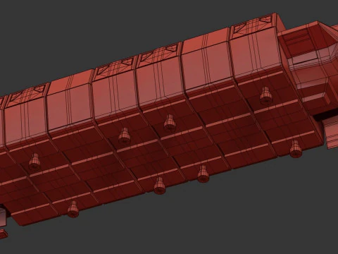 Visitors starships pack transport shuttle tanker and skyfighter Low-poly 3D Model