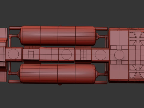 Visitors starships pack transport shuttle tanker and skyfighter Low-poly 3D Модель