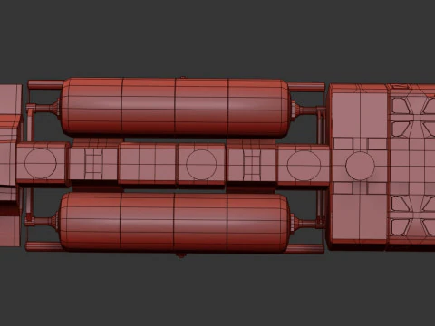 Visitors starships pack transport shuttle tanker and skyfighter Low-poly 3D Model