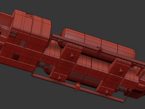 Visitors starships pack transport shuttle tanker and skyfighter Low-poly 3D Model