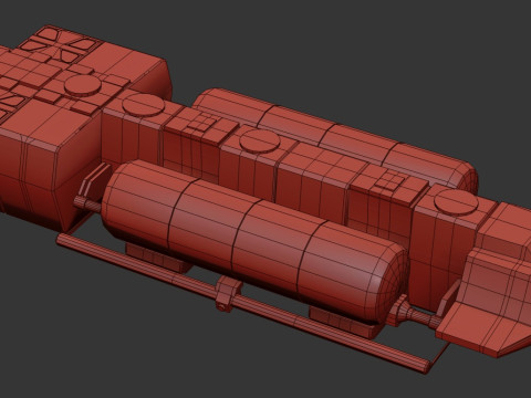 Visitors starships pack transport shuttle tanker and skyfighter Low-poly 3D Модель