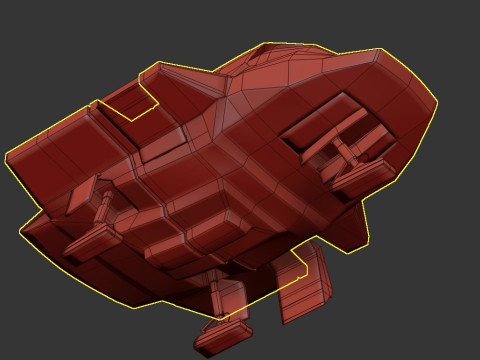 Visitors starships pack transport shuttle tanker and skyfighter Low-poly 3D Модель