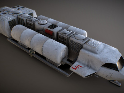 Visitors starships pack transport shuttle tanker and skyfighter Low-poly 3D Модель