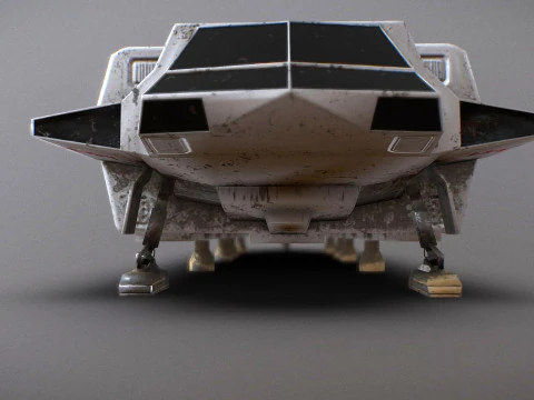 Visitors starships pack transport shuttle tanker and skyfighter Low-poly 3D Model
