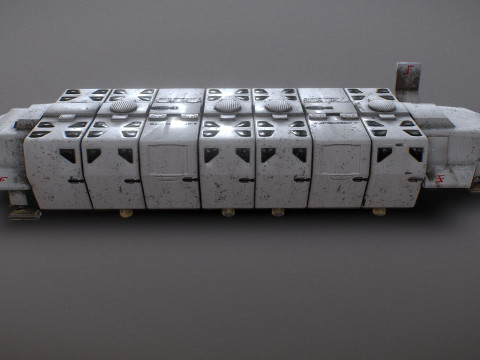 Visitors starships pack transport shuttle tanker and skyfighter Low-poly 3D Модель