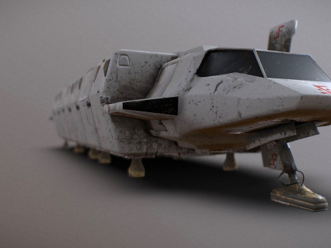 Visitors starships pack transport shuttle tanker and skyfighter Low-poly 3D Модель
