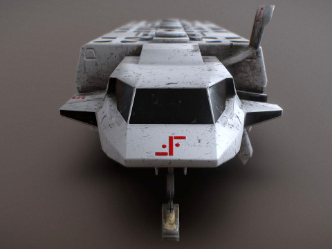 Visitors starships pack transport shuttle tanker and skyfighter Low-poly 3D Модель
