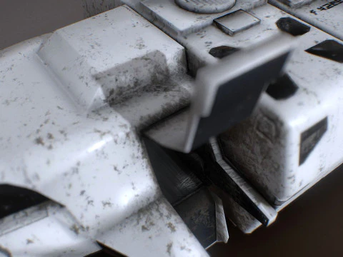 Visitors starships pack transport shuttle tanker and skyfighter Low-poly 3D Model