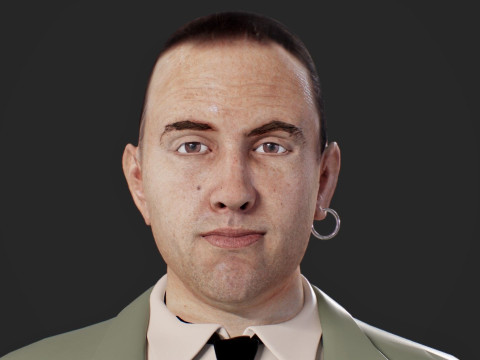 Realistic Head Hiko PBR Renderable Model 3D