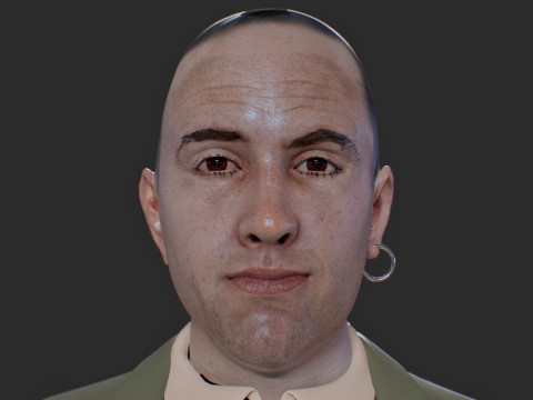Realistic Head Hiko PBR Renderable 3D Model