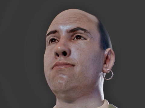 Realistic Head Hiko PBR Renderable 3D Model